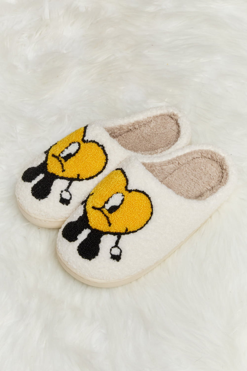 Bad Bunny Heart Print Plush Slippers