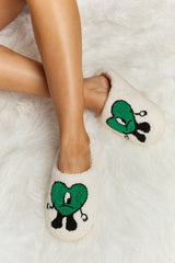 Bad Bunny Heart Print Plush Slippers