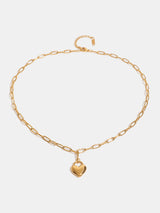 18K Gold-Plated Stainless Steel Heart Pendant Necklace