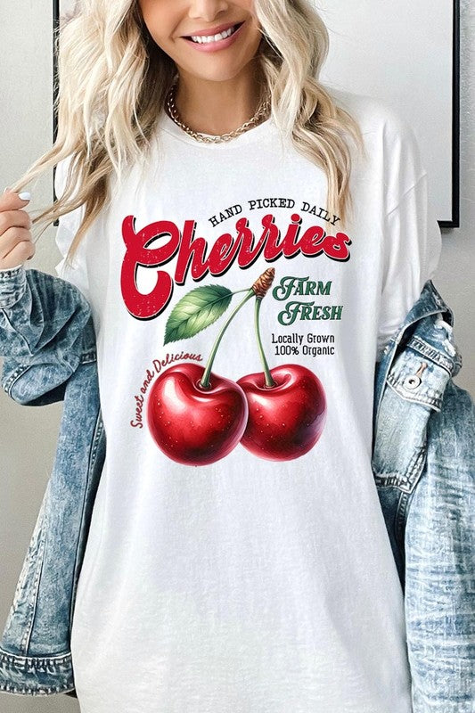 Farm Fresh Cherries Graphic Plus Heavyweight Tee