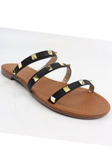 Three strap Studded Sandal - Brenlee The  Boutique 