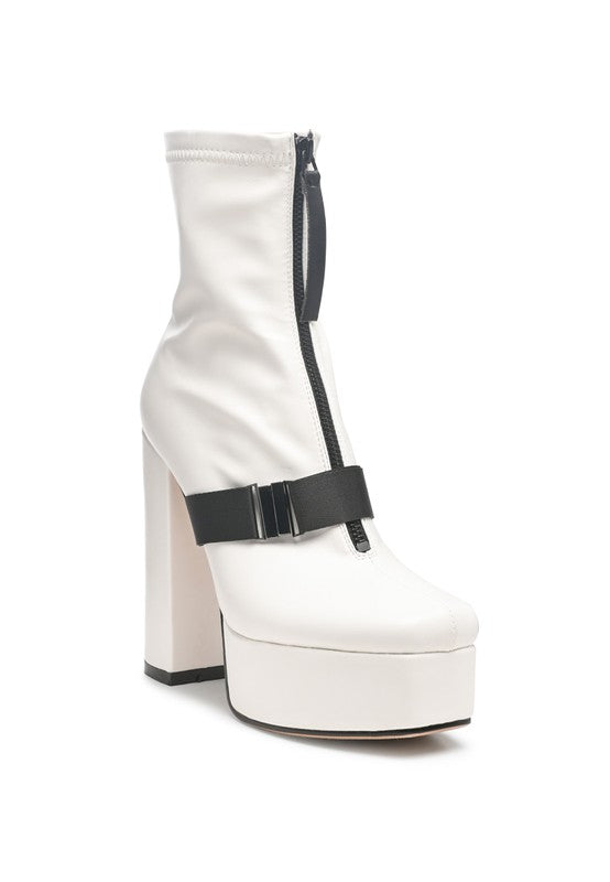 BOOMER CHUNKY HIGH BLOCK HEEL BOOTS - Brenlee The  Boutique 