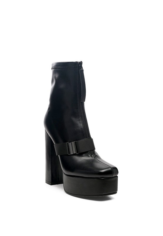 BOOMER CHUNKY HIGH BLOCK HEEL BOOTS - Brenlee The  Boutique 