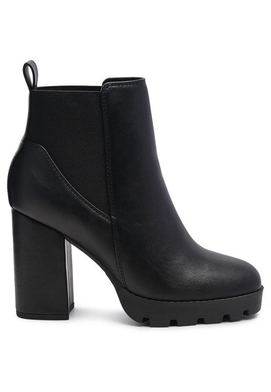 BOLT BLOCK HEELED CHELSEA BOOT - Brenlee The  Boutique 