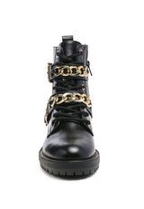 BILLY ATTA GIRL METAL CHAIN DETAIL BIKE BOOT - Brenlee The  Boutique 