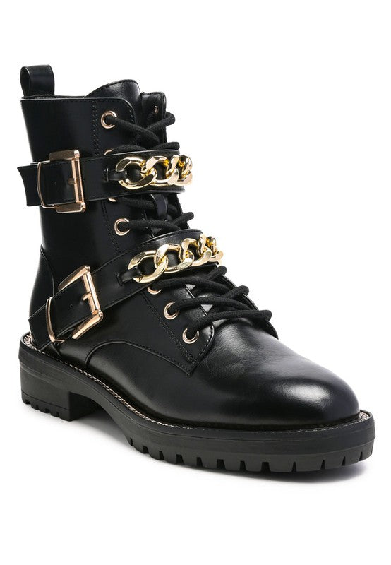 BILLY ATTA GIRL METAL CHAIN DETAIL BIKE BOOT - Brenlee The  Boutique 