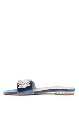 Sally Women's Blue Flat Embellished Sandals - Brenlee The  Boutique 