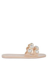 Pearla Faux Pearl Detail Jelly Flats - Brenlee The  Boutique 