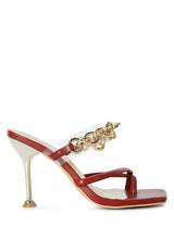 Social Bee Link Chain Embellished Heel Sandals - Brenlee The  Boutique 