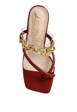 Social Bee Link Chain Embellished Heel Sandals - Brenlee The  Boutique 