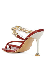 Social Bee Link Chain Embellished Heel Sandals - Brenlee The  Boutique 