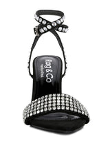 ZURIN Black High Heeled Diamante Sandals - Brenlee The  Boutique 