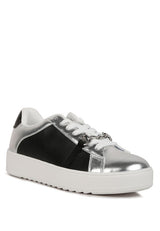 Nemo Contrasting Metallic Faux Leather Sneakers - Brenlee The  Boutique 