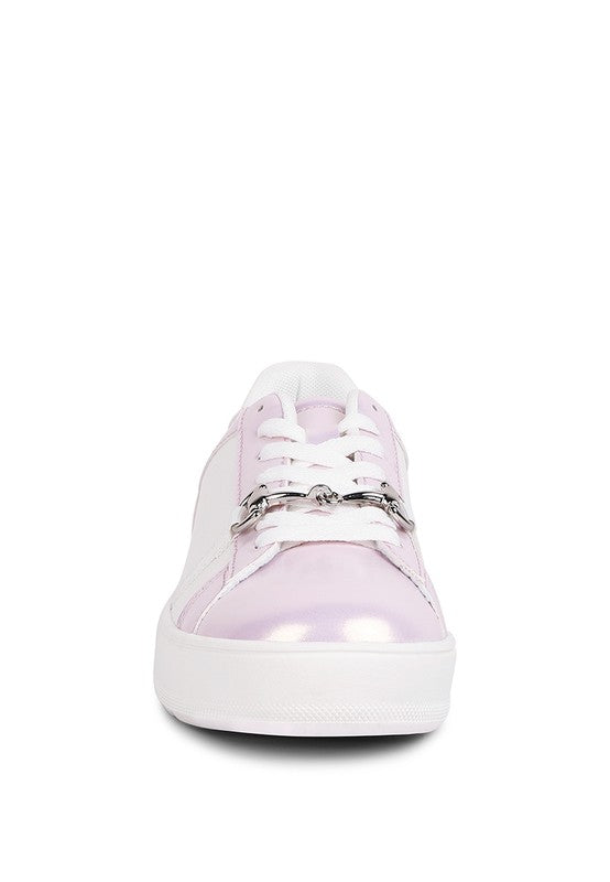 Nemo Contrasting Metallic Faux Leather Sneakers - Brenlee The  Boutique 