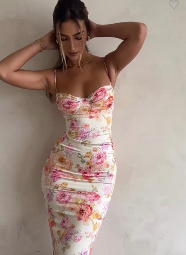 Grece floral maxi dress