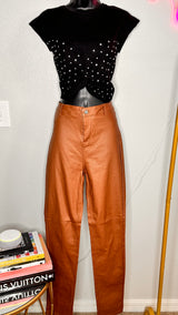 Caramel leather pants