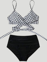 Tied Printed Spaghetti Strap Two-Piece Swim Set