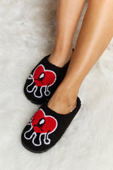 Bad Bunny Heart Print Plush Slippers