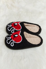 Bad Bunny Heart Print Plush Slippers