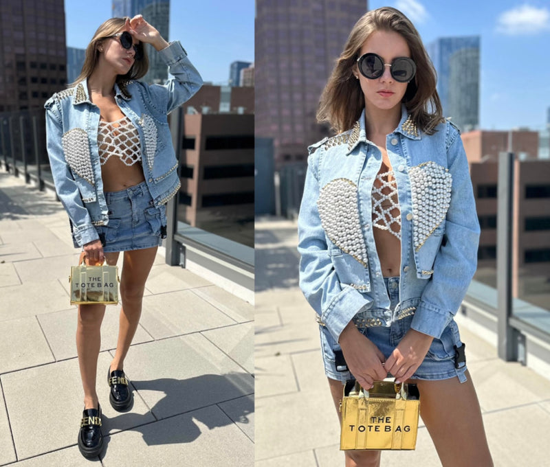 Rock my pearls jean jacket