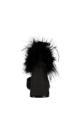 Palmetta Fur Detail Block Heel Sandals - Brenlee The  Boutique 