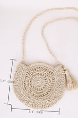 Tassel Straw Braided Strap Shoulder Bag