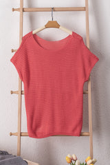 Boat Neck Short Sleeve Sweater