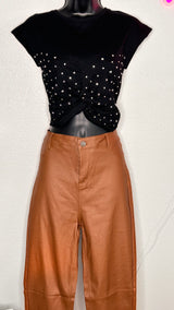 Caramel leather pants