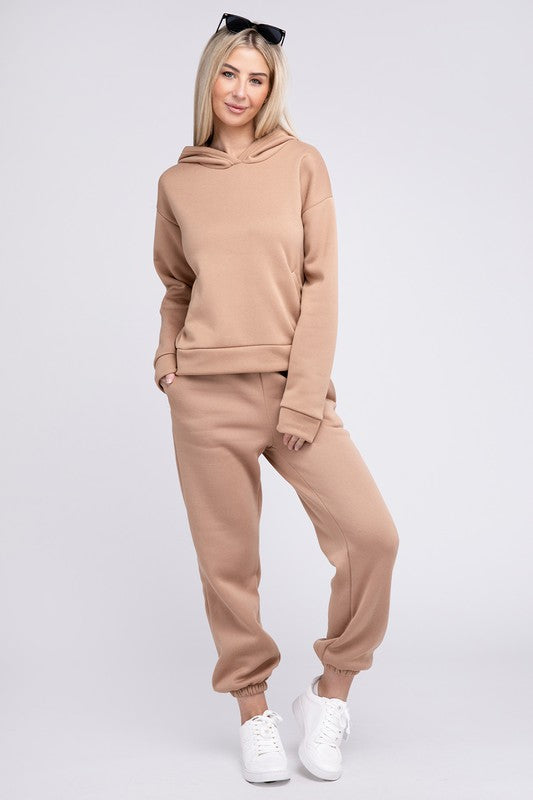 Drop Shoulder Hoodie & Pants - Brenlee The  Boutique 