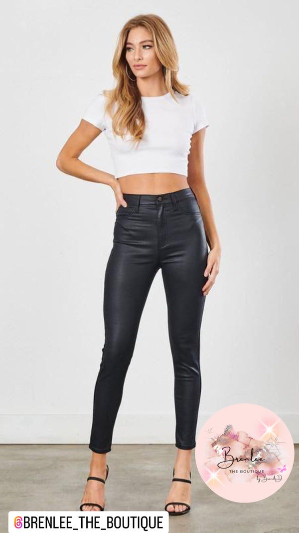 BLACK LEATHER SKINNY - Brenlee The  Boutique 