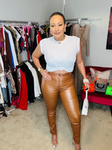 Caramel leather pants