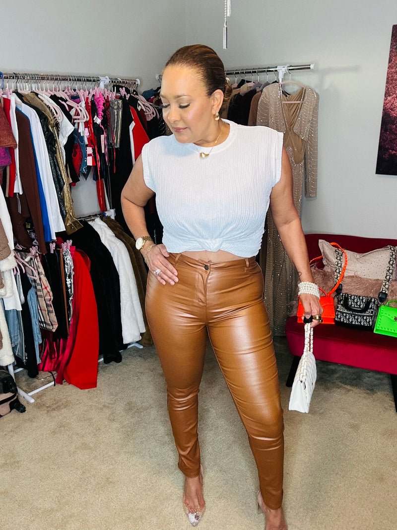 Caramel leather pants