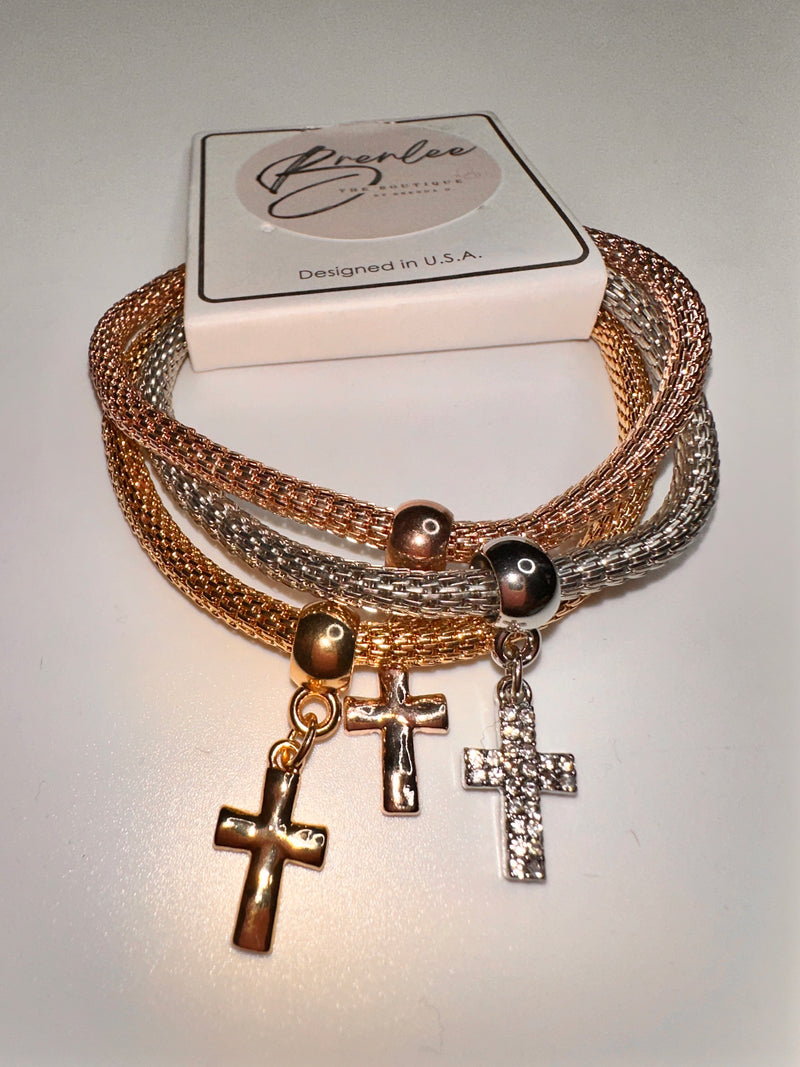 Beautiful set  of 3 tones bracelet - Brenlee The  Boutique 