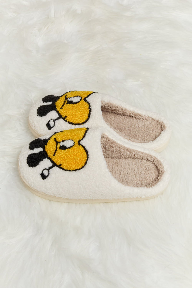 Bad Bunny Heart Print Plush Slippers