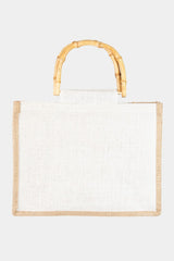 Fame Bamboo Handle Hello Weekend Tote Bag