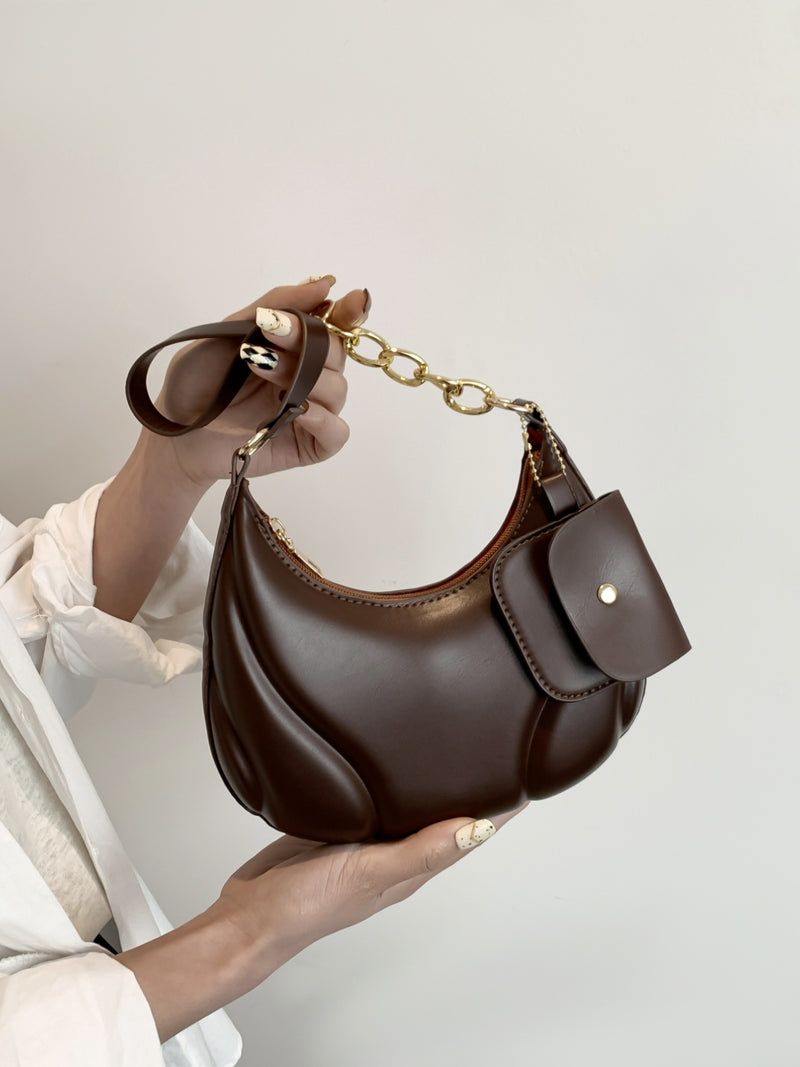 PU Leather Shoulder Bag with EarPods Bag