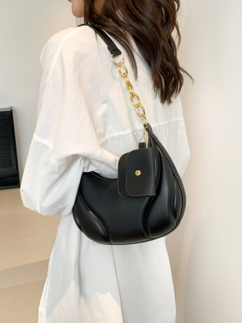 PU Leather Shoulder Bag with EarPods Bag