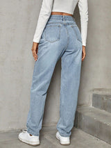 Asymmetric Waist Jeans with Pockets