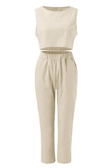 Round Neck Top and Pants Set