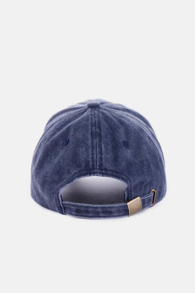 Zenana Washed Embroidered City Baseball Cap