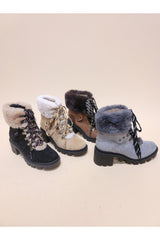 VINI-FUR COMBAT BOOTIES - Brenlee The  Boutique 