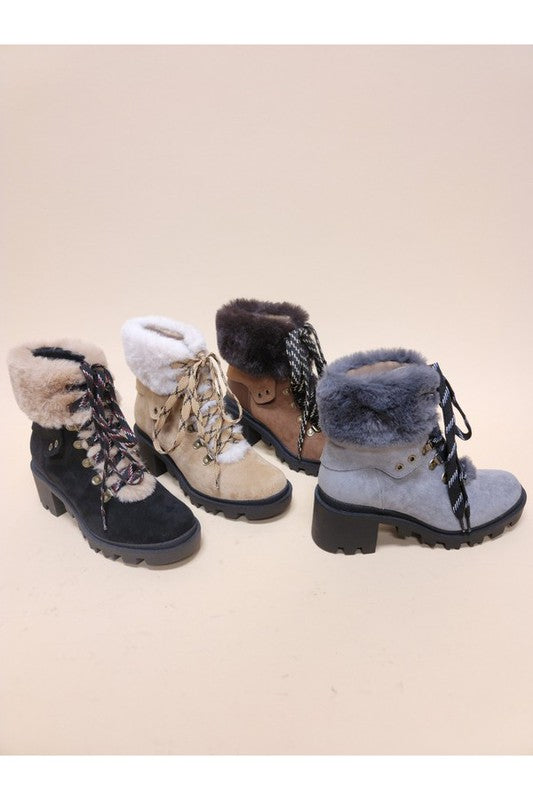 VINI-FUR COMBAT BOOTIES - Brenlee The  Boutique 