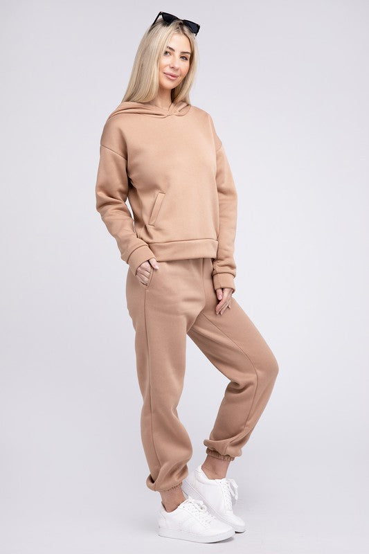 Drop Shoulder Hoodie & Pants - Brenlee The  Boutique 