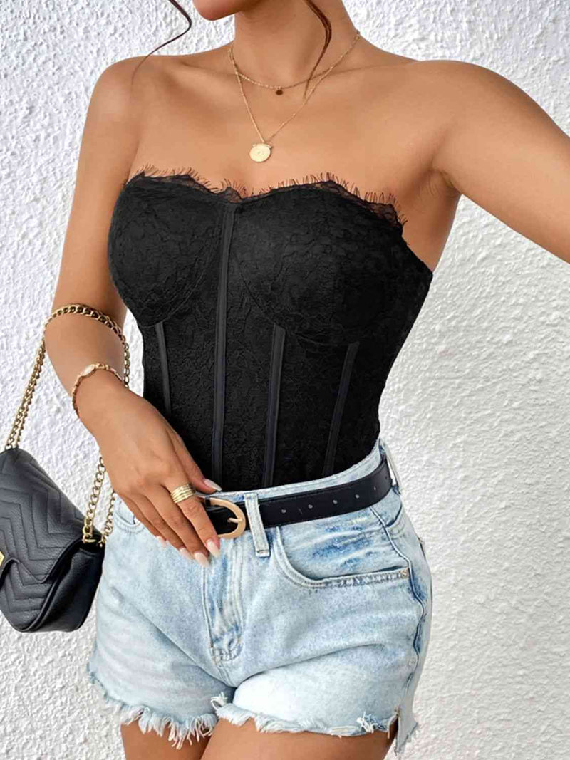 Strapless Sweetheart Neck Bodysuit - Brenlee The  Boutique 