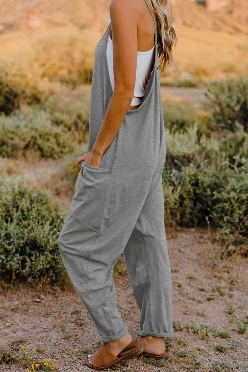 Double Take  V-Neck Sleeveless Jumpsuit with Pocket - Brenlee The  Boutique 