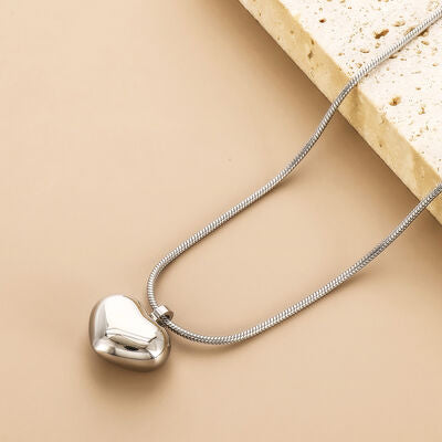 Stainless Steel Heart Pendant Necklace - Brenlee The  Boutique 