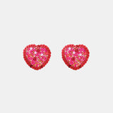 Sequin Heart Inlaid Bead Alloy Earrings - Brenlee The  Boutique 