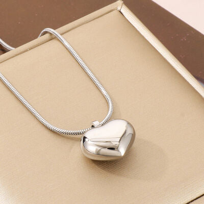 Stainless Steel Heart Pendant Necklace - Brenlee The  Boutique 