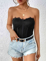 Strapless Sweetheart Neck Bodysuit - Brenlee The  Boutique 