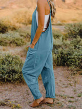 Double Take  V-Neck Sleeveless Jumpsuit with Pocket - Brenlee The  Boutique 